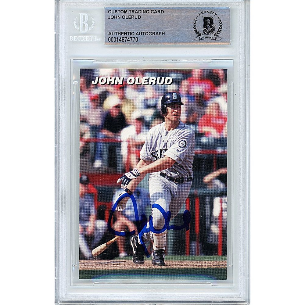 John Olerud Signed Custom Baseball Card Beckett Seattle Mariners Autograph BAS